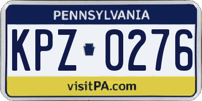 PA license plate KPZ0276
