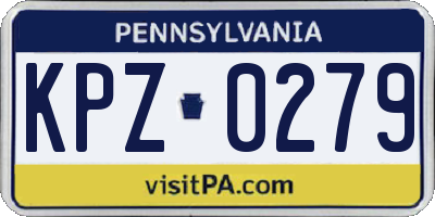 PA license plate KPZ0279