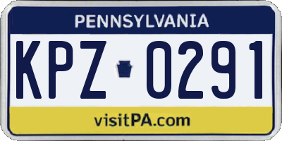 PA license plate KPZ0291