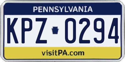 PA license plate KPZ0294