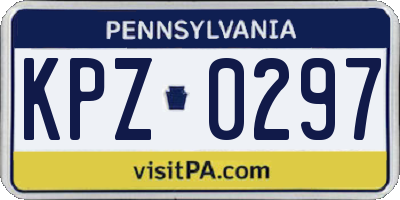 PA license plate KPZ0297
