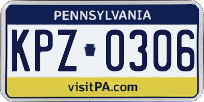 PA license plate KPZ0306