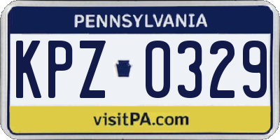 PA license plate KPZ0329