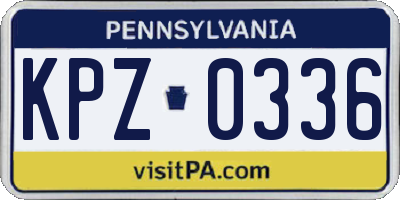 PA license plate KPZ0336