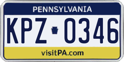 PA license plate KPZ0346