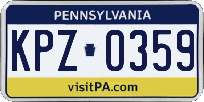 PA license plate KPZ0359