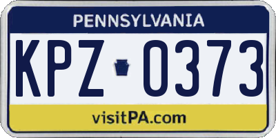 PA license plate KPZ0373
