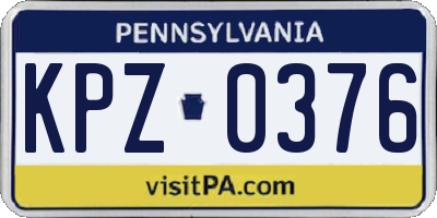 PA license plate KPZ0376