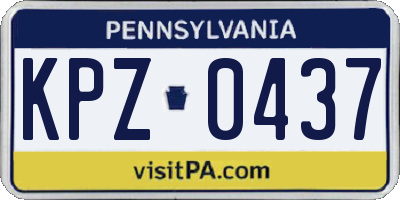 PA license plate KPZ0437