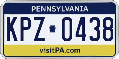 PA license plate KPZ0438