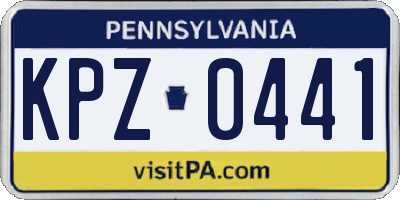 PA license plate KPZ0441