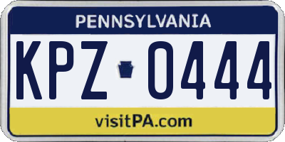 PA license plate KPZ0444