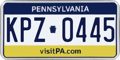 PA license plate KPZ0445