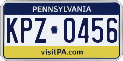 PA license plate KPZ0456