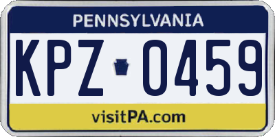 PA license plate KPZ0459