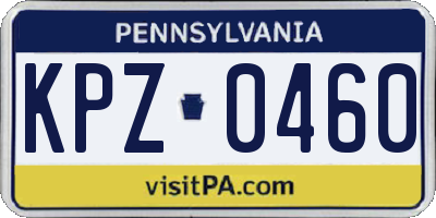 PA license plate KPZ0460