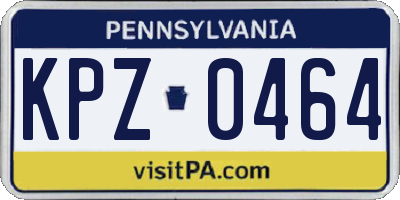 PA license plate KPZ0464