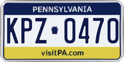 PA license plate KPZ0470