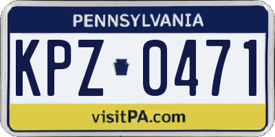 PA license plate KPZ0471