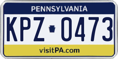 PA license plate KPZ0473