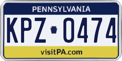 PA license plate KPZ0474