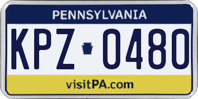 PA license plate KPZ0480