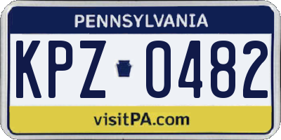 PA license plate KPZ0482