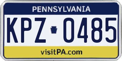 PA license plate KPZ0485