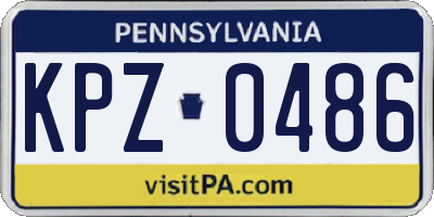 PA license plate KPZ0486
