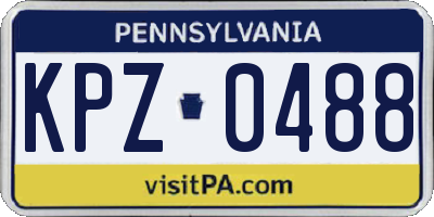 PA license plate KPZ0488