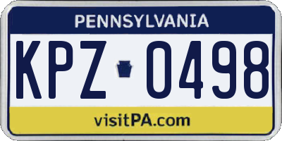 PA license plate KPZ0498