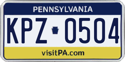 PA license plate KPZ0504