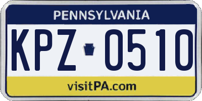 PA license plate KPZ0510