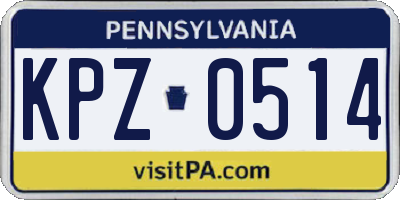 PA license plate KPZ0514