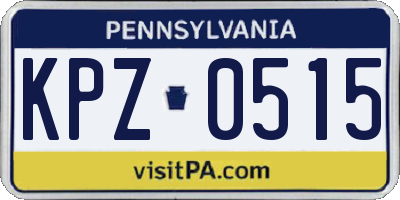 PA license plate KPZ0515