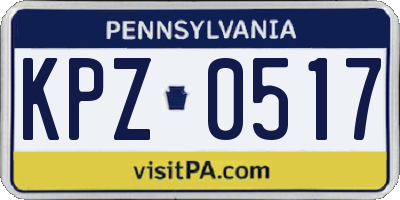 PA license plate KPZ0517