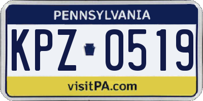 PA license plate KPZ0519