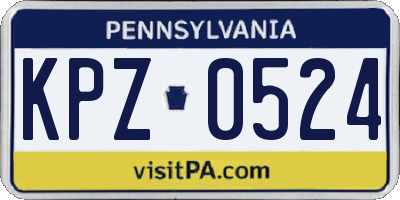 PA license plate KPZ0524