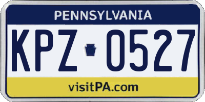 PA license plate KPZ0527