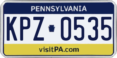 PA license plate KPZ0535