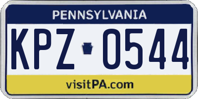 PA license plate KPZ0544