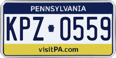 PA license plate KPZ0559