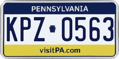PA license plate KPZ0563