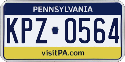 PA license plate KPZ0564