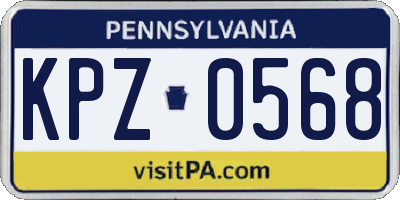 PA license plate KPZ0568