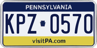 PA license plate KPZ0570