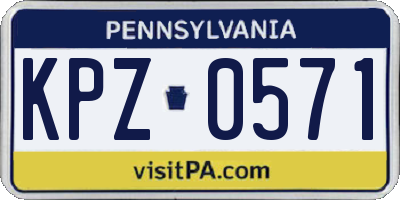 PA license plate KPZ0571