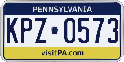 PA license plate KPZ0573
