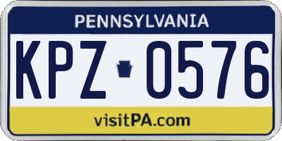 PA license plate KPZ0576