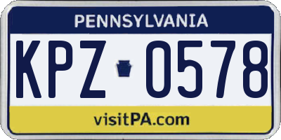 PA license plate KPZ0578